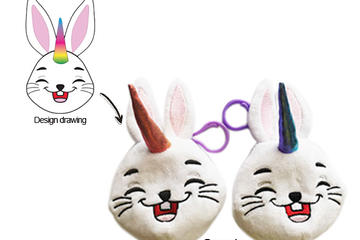 Bunny Unicorn Plush Bag with Zipper